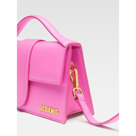 Jacquemus Neon Pink Leather Le Grand Bambino Women's Handbag - Picture 4 of 6